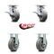 Service Caster 6 Inch Kingpinless Thermoplastic Rubber Wheel Caster Brakes 2 Rigid SCC, 2PK SCC-KP30S620-TPRRF-SLB-2-R-2 - alternate 4